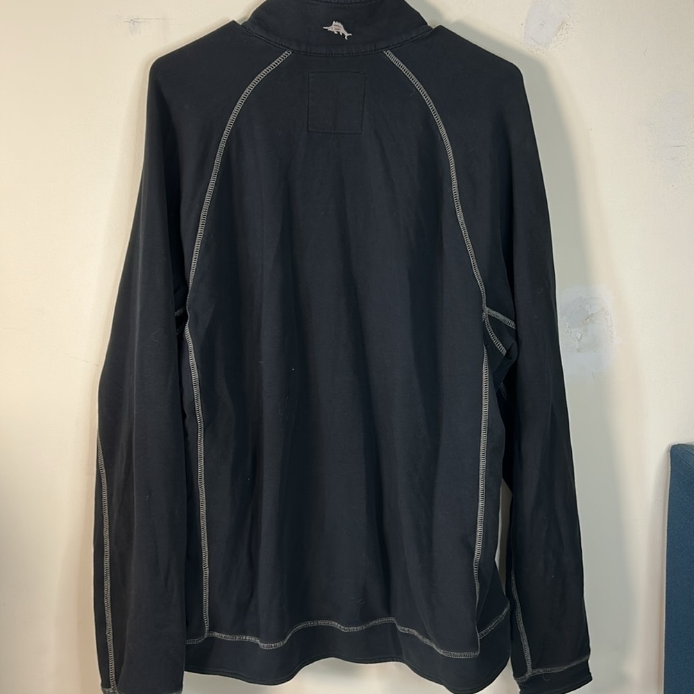 Tommy Bahama Football Black and Gray Quarter-Zip Houston Texans Pullover Large - Picture 3 of 7